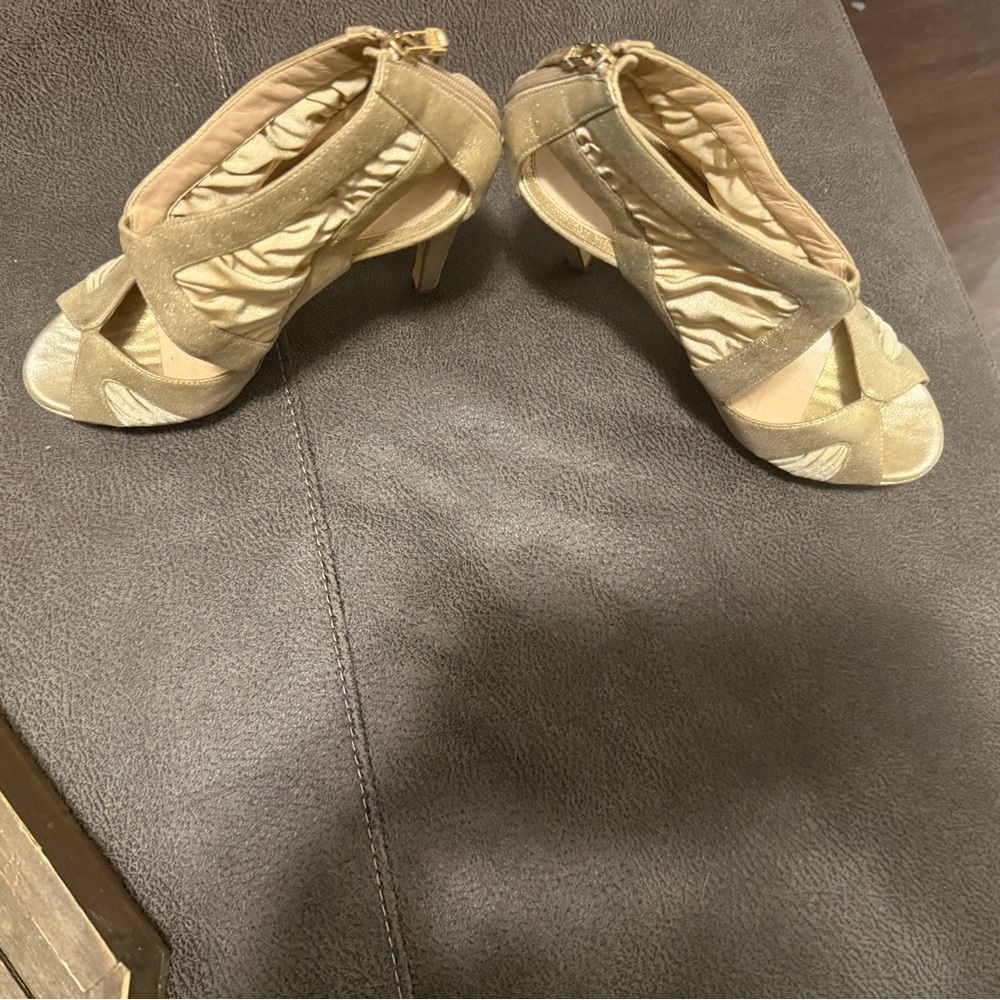 Fendi Gold Strappy Heels
